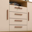 Ver imagem 3 de Cômoda Rack Madri 2 Portas 4 Gavetas - Casa Chick Carvalho Americano-off White