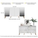 Ver imagem 4 de Aparador Buffet Retrô com Espelho Multimóveis Vegas FG3562 Branco/Natural