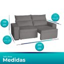 Ver imagem 3 de Sofá Retrátil e Reclinável 3 Lugares Viena Rose - Meu Estofado Sofá Retrátil e Reclinável 3 Lugares 