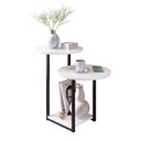 Ver imagem 1 de Mesa Lateral Mesinha Sala Quarto Industrial Pés de Ferro Luiza - Branco/Preto - RPM Móveis