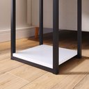 Ver imagem 4 de Mesa Lateral Mesinha Sala Quarto Industrial Pés de Ferro Luiza - Branco/Preto - RPM Móveis