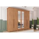 Ver imagem 1 de Guarda Roupa Casal 6 Portas (2 C/ Espelho) e 6 Gavetas C/ Pés Leblon Nature - Henn