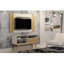 Ver imagem 3 de Rack Houston com Painel America para TVs de ate 50 Polegadas Valdemoveis Off White/Cinamomo