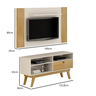 Rack Houston com Painel America para TVs de ate 50 Polegadas Valdemoveis Off White/Cinamomo - 2