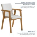 Ver imagem 7 de Kit 8 Cadeiras com Braço para Sala de Jantar com Pés Madeira Maciça Flora