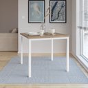 Ver imagem 1 de Mesa Quadrada 90cm para Sala de Jantar Tampo BP Adriana Branco