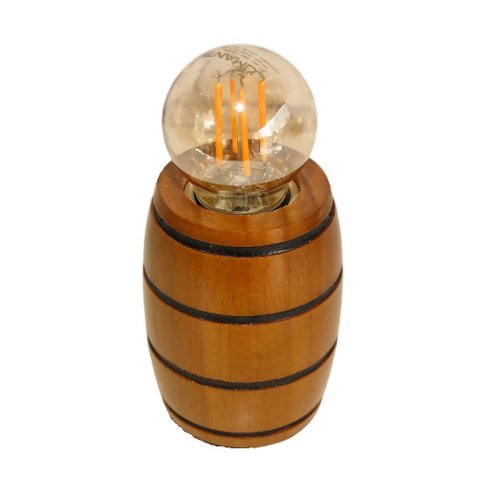 Soquete Barril para Lustre Roda de Carroça - Madeira - Decoração E27 - Cerejeira