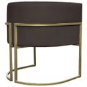 Ver imagem 7 de Poltrona Decorativa Recepção Luna Suede Base Ferro Champagne