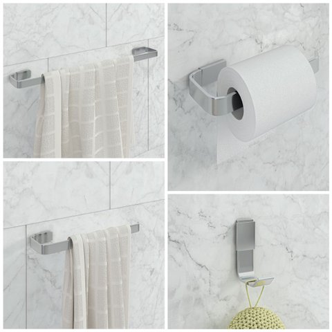 Kit de Acessórios para Banheiro 4 Peças Stander:polido