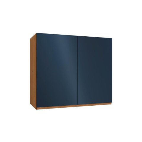 Armário Aéreo Cozinha Modulado Ciela R644 C/ 2 Portas 80cm Canela/azul - Kappesberg