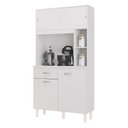Ver imagem 1 de Cozinha Compacta Duda 90cm 4 Portas 1 Gaveta Branco - Poquema