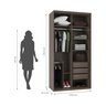 Guarda Roupa Casal Modulado 100% Mdf com 1 Espelho Reflecta 2 Portas de Correr 3 Gavetas 1,20m Cappu - 4