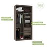 Guarda Roupa Casal Modulado 100% Mdf com 1 Espelho Reflecta 2 Portas de Correr 3 Gavetas 1,20m Cappu - 2
