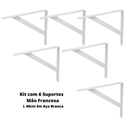 Ver imagem 2 de Mão Francesa Leve L 40cm em Aço Kit 6un Branca