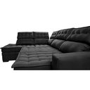 Ver imagem 1 de Sofá de Canto Esquerdo 2.65x2.30m Retrátil e Reclinável com Molas Ensacadas Cama inBox Nobre Preto