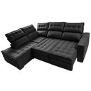 Ver imagem 6 de Sofá de Canto Esquerdo 2.65x2.30m Retrátil e Reclinável com Molas Ensacadas Cama inBox Nobre Preto