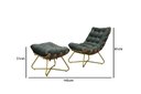 Ver imagem 2 de Poltrona Costela Decorativa com Puff Madeira Eva Dourado Verde