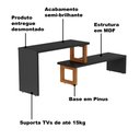 Ver imagem 4 de Rack Expansível Preto com Amêndoa Netuno Tebarrot Móveis