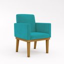 Ver imagem 1 de Cadeira Escritório Recepção Poltrona Reforçada Decorativa Cor:azul Turquesa