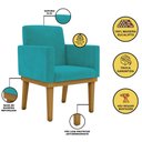 Ver imagem 2 de Cadeira Escritório Recepção Poltrona Reforçada Decorativa Cor:azul Turquesa