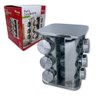 Porta Tempero e Condimentos Giratório Inox 12 Potes - 1