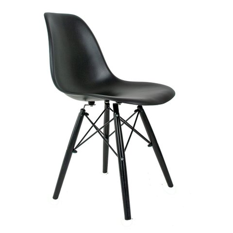 Kit 4 Cadeiras Eames Preto Polipropileno Dsw Injetado para Sala de Jantar