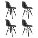 Ver imagem 2 de Kit 4 Cadeiras Eames Preto Polipropileno Dsw Injetado para Sala de Jantar