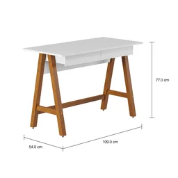 Escrivaninha para Escritório Old Branco com Amêndoa Tebarrot Móveis - 3
