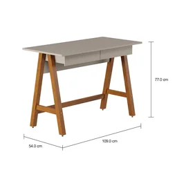 Escrivaninha para Escritório Off White com Amêndoa Old Tebarrot Móveis - 3