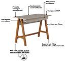 Ver imagem 4 de Escrivaninha para Escritório Off White com Amêndoa Old Tebarrot Móveis