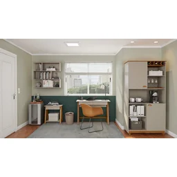 Escrivaninha para Escritório Off White com Amêndoa Old Tebarrot Móveis - 2