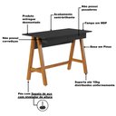 Ver imagem 4 de Escrivaninha para Escritório Preto com Amêndoa Old Tebarrot Móveis