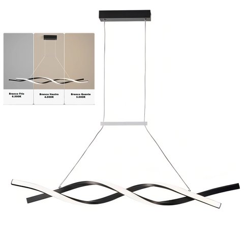 Lustre Pendente Aspiral Led  Iluminaçao Hall de Entrada Recepçao Sala de Jantar Decoraçao Come