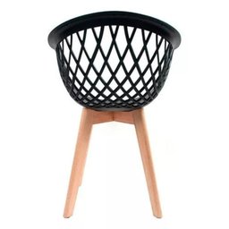 Kit 2 Cadeiras de Jantar Web Pé Wood Modelo Premium Madeira Maciça Original Preto - 3
