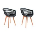 Ver imagem 1 de Kit 2 Cadeiras de Jantar Web Pé Wood Modelo Premium Madeira Maciça Original Preto