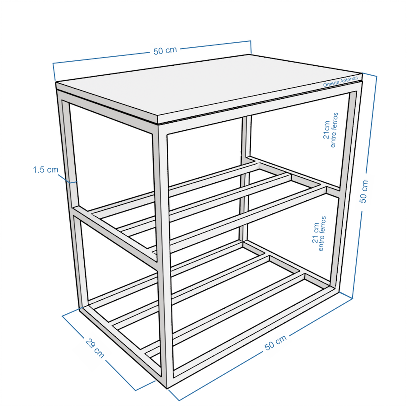 Banco Sapateira Industrial Ideal para Closets 30x50cm - 2