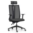 Ver imagem 1 de Cadeira Escritório Giratória Presidente Flow F02 Base Preta Sintético Preto - Lyam Decor