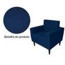 Ver imagem 2 de Poltrona Decorativa Leticia Slim Suede Azul Marinho Pés Madeira Mz Decor