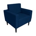 Ver imagem 1 de Poltrona Decorativa Leticia Slim Suede Azul Marinho Pés Madeira Mz Decor