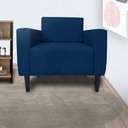 Ver imagem 3 de Poltrona Decorativa Leticia Slim Suede Azul Marinho Pés Madeira Mz Decor