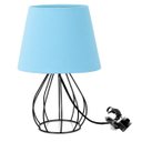 Ver imagem 1 de Abajur Cebola Dome Azul Bebe com Aramado Preto