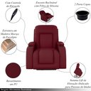 Ver imagem 3 de Poltrona do Papai Reclinável Sala de Cinema Crihs Elétrica Lift Elevação Pu Vermelho G23 - Gran Belo