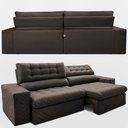 Ver imagem 7 de Sofá Retrátil e Reclinável 2,30m Molas Ensacadas Max Spring Velusoft Café Cama Inbox