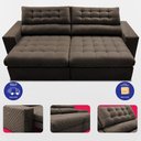 Ver imagem 5 de Sofá Retrátil e Reclinável 2,30m Molas Ensacadas Max Spring Velusoft Café Cama Inbox