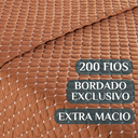 Ver imagem 3 de Conjunto Cama Casal Queen Size Melody Bordada 200 Fios Extra Macio - Ravena:terracota