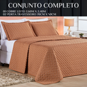 Ver imagem 6 de Conjunto Cama Casal Queen Size Melody Bordada 200 Fios Extra Macio - Ravena:terracota