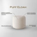 Ver imagem 2 de Kit 2 Puffs Orgânico Ello Design Sofisticado em Tecido Bouclé Italiano Off White