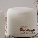 Ver imagem 3 de Kit 2 Puffs Orgânico Ello Design Sofisticado em Tecido Bouclé Italiano Off White
