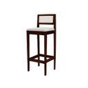 Ver imagem 4 de Kit 2 Banquetas Madeira Imbuia Pub Encosto Assento Sintetico:Imbuia com Sintetico Bege