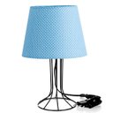 Ver imagem 1 de Abajur Torre Dome Azul/Bolinha com Aramado Preto